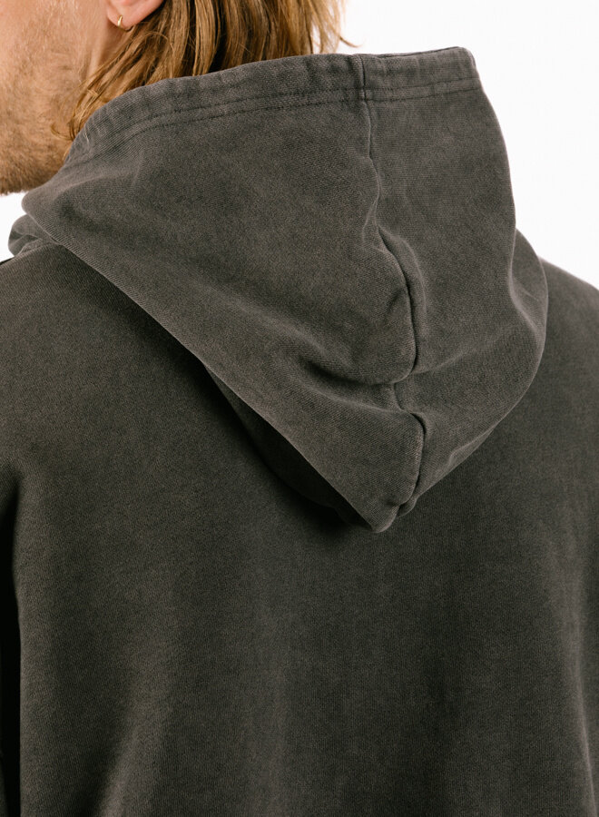 Hoodie Boxy Embroidered Vintage Black