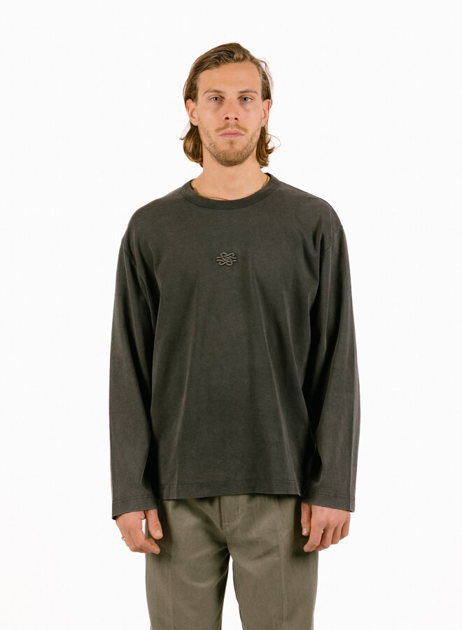 Longsleeve Boxy Embroidered Vintage Black