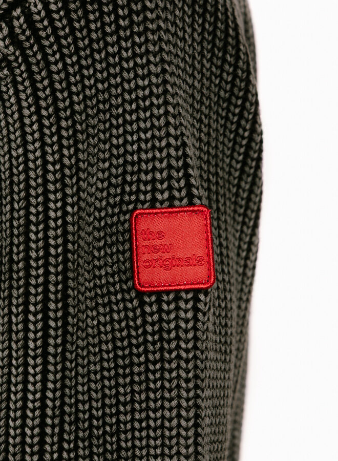 Fisherman Rib Knit Sweater Black