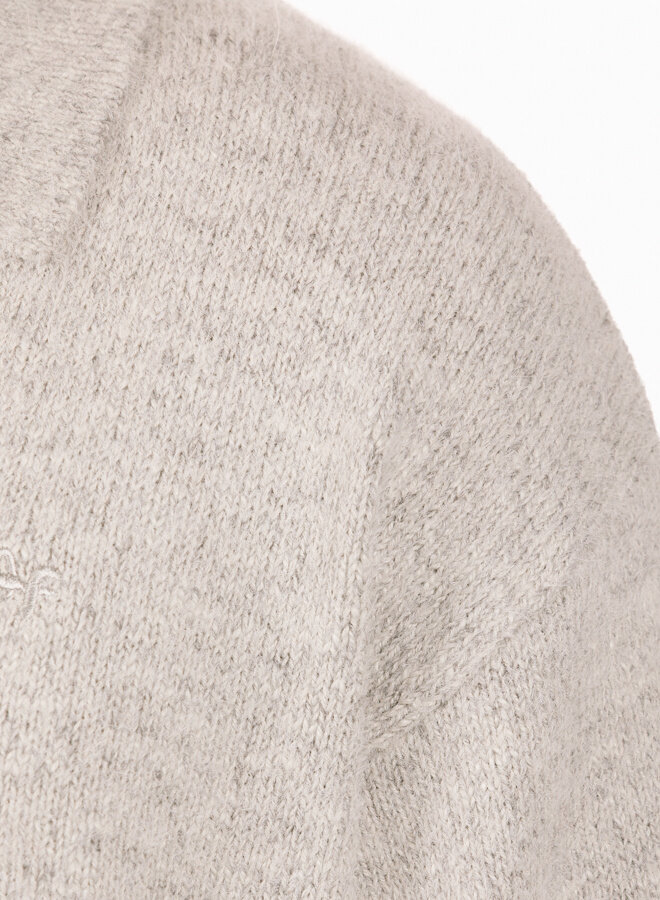 Signature Knitted Polo Heather Grey