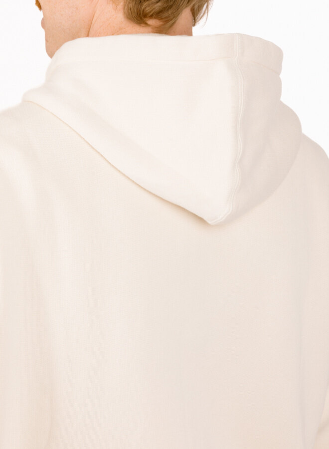 Logo Zip Hoodie Ecru / White