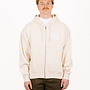 Logo Zip Hoodie Ecru / White