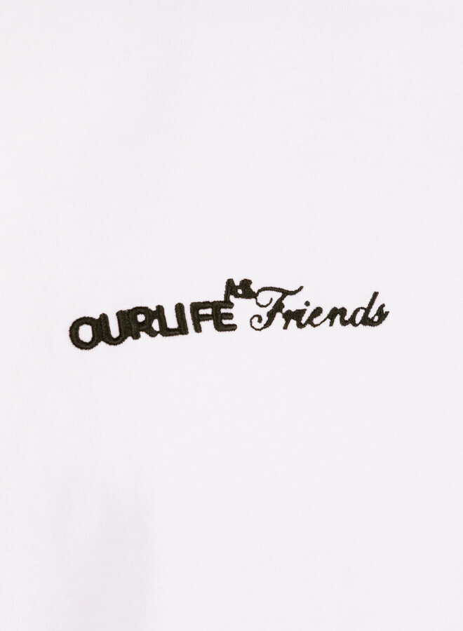 Script Friends Boxy Tee Optical White