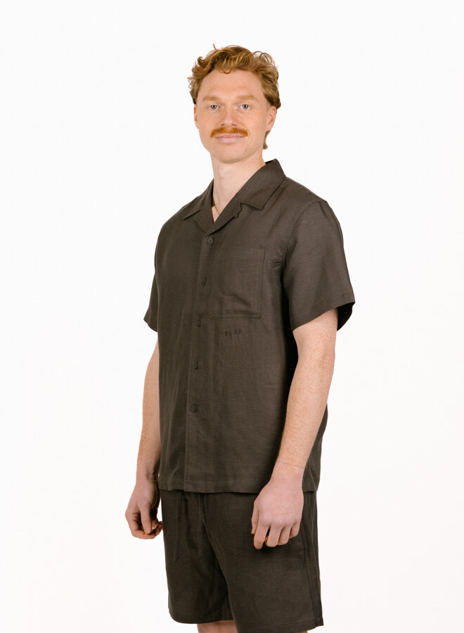 Linen Blend SS Shirt Charcoal
