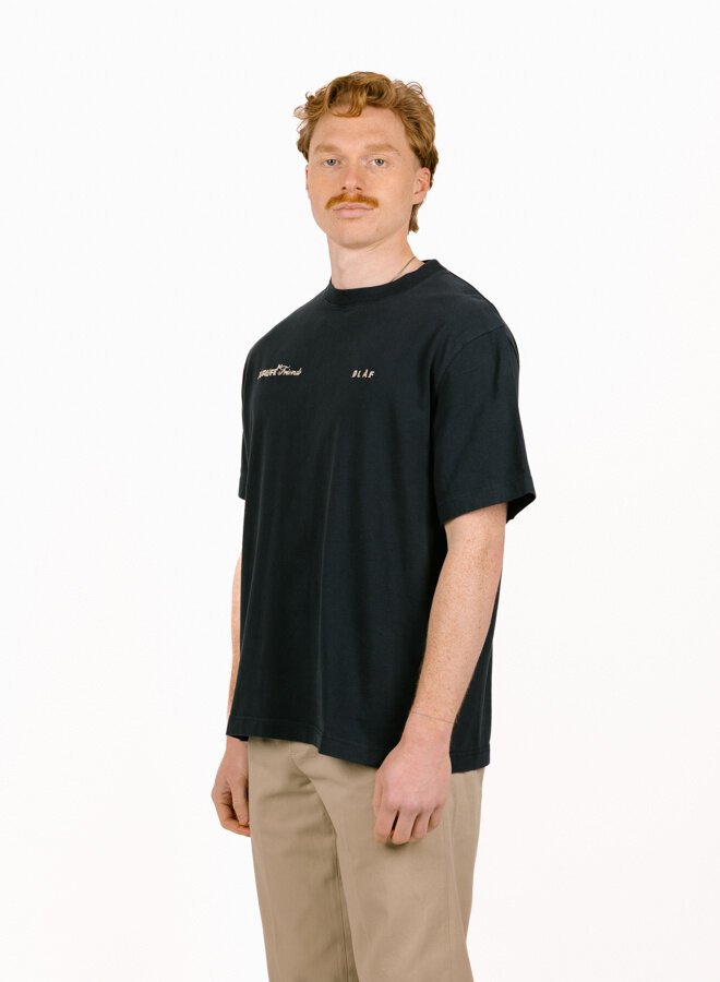 Script Friends Boxy Tee Navy
