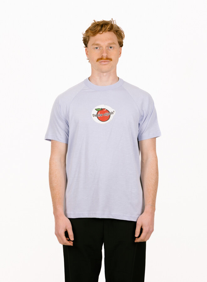 Apple Sticker Raglan Tee Lush Blue