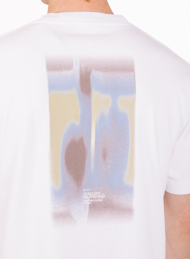 Brushstroke Graphic Boxy Tee Optical White