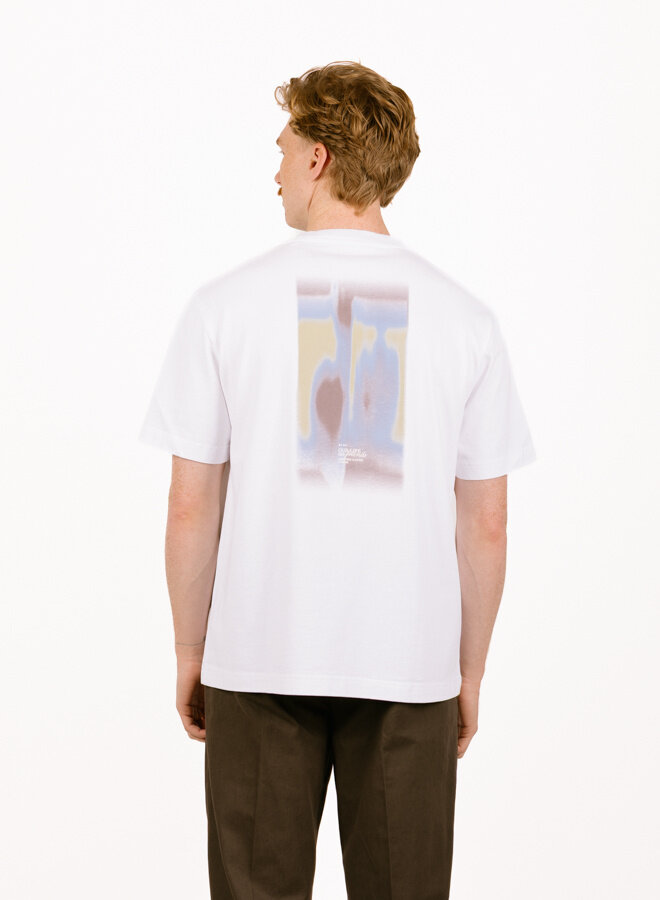 Brushstroke Graphic Boxy Tee Optical White