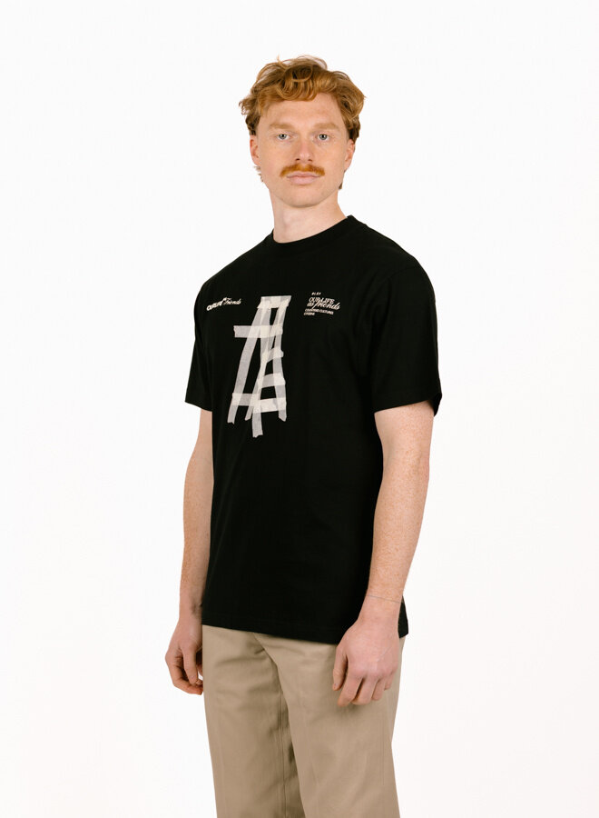 Taped Ladder SS Tee Black