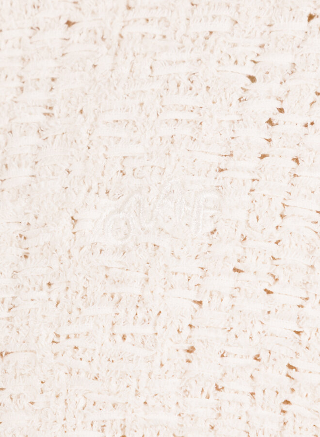 Textured Boxy Knitted Crewneck Off White