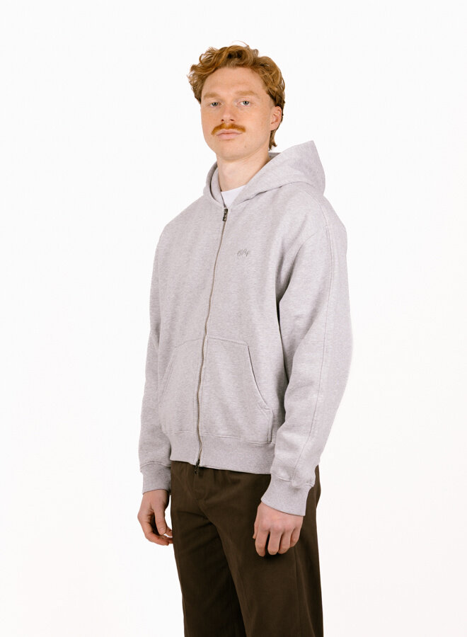 Signature Zip Hoodie Heather Grey