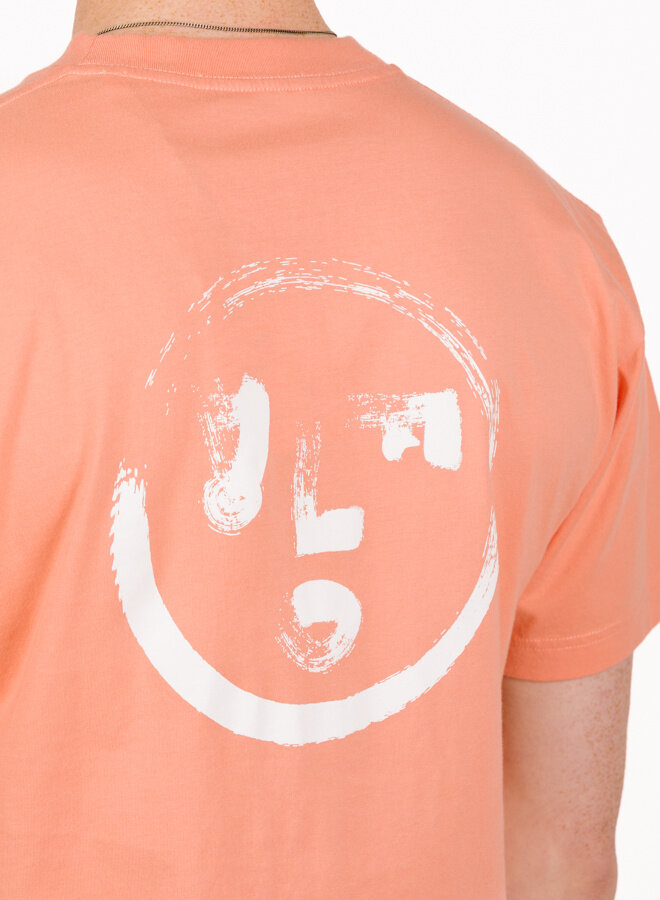 Brushstroke Face Tee Burnt Coral