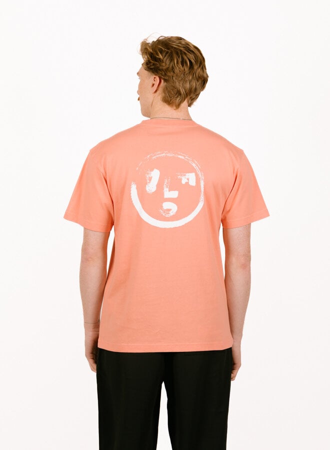 Brushstroke Face Tee Burnt Coral