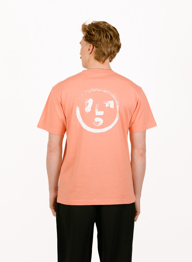 Brushstroke Face Tee Burnt Coral