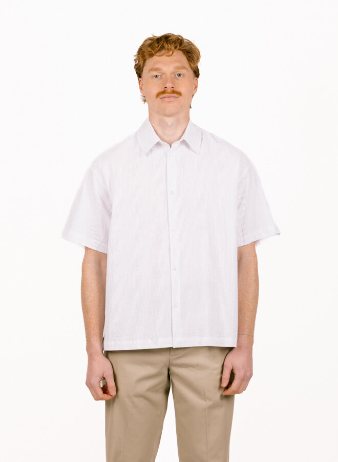 Stripe Boxy SS Shirt Optical White
