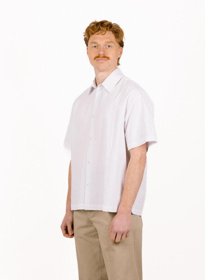 Stripe Boxy SS Shirt Optical White