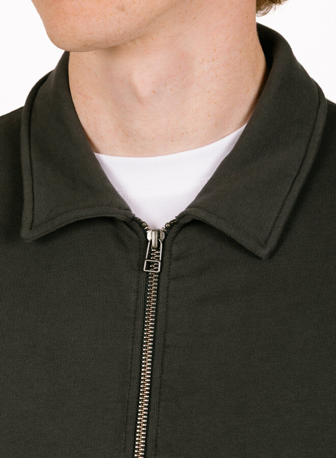 Essential Zip Up Polo Charcoal