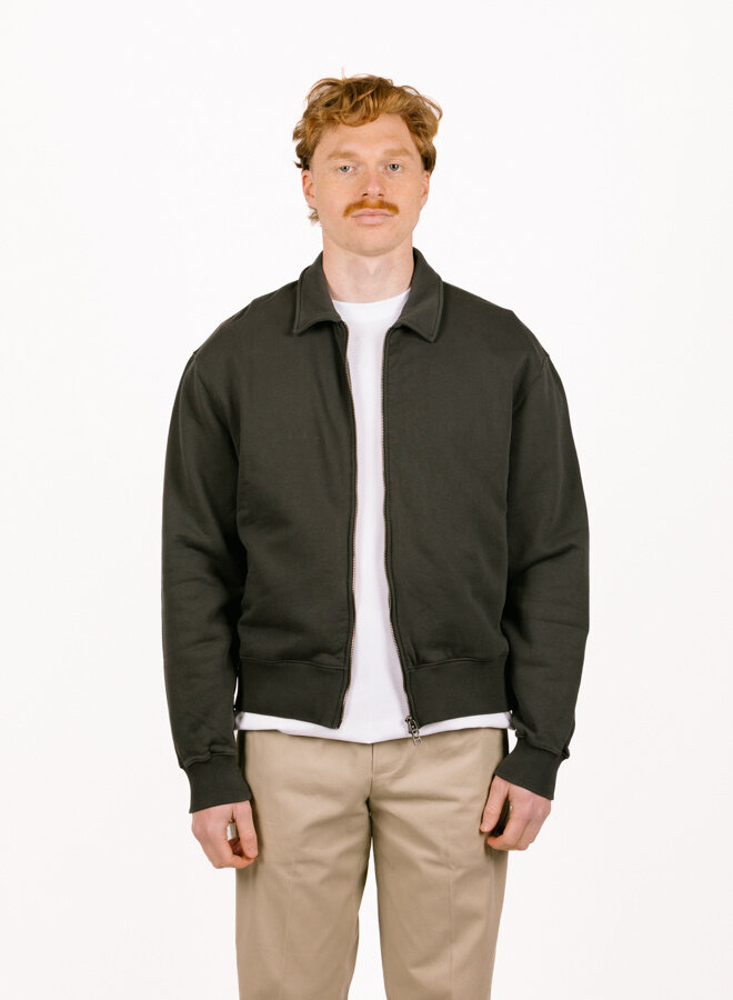 Essential Zip Up Polo Charcoal