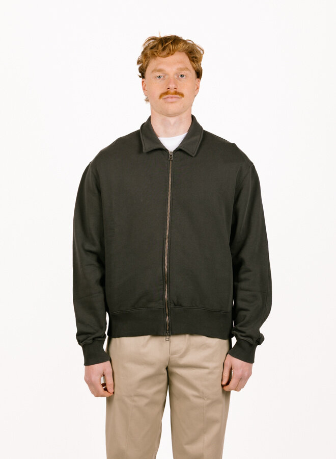 Essential Zip Up Polo Charcoal