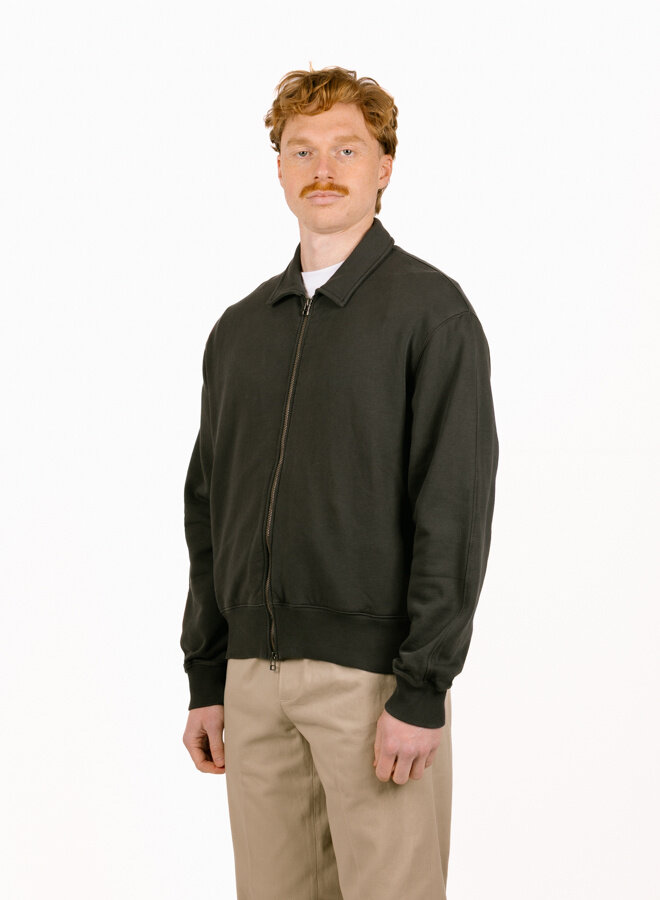 Essential Zip Up Polo Charcoal