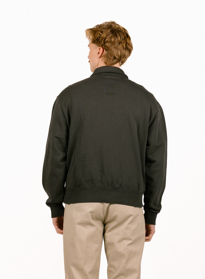 Essential Zip Up Polo Charcoal