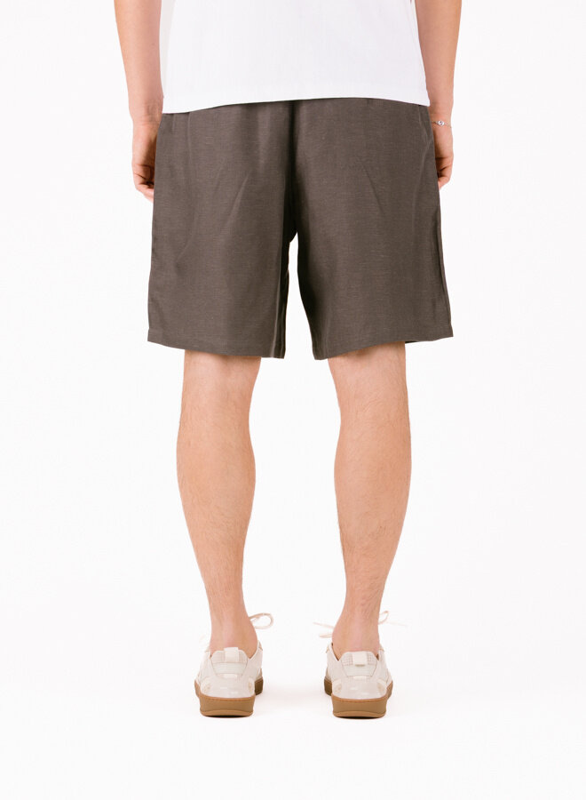 Linen Blend Short Charcoal