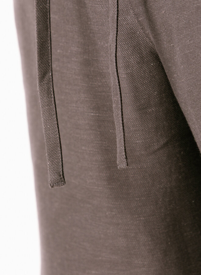 Linen Blend Short Charcoal