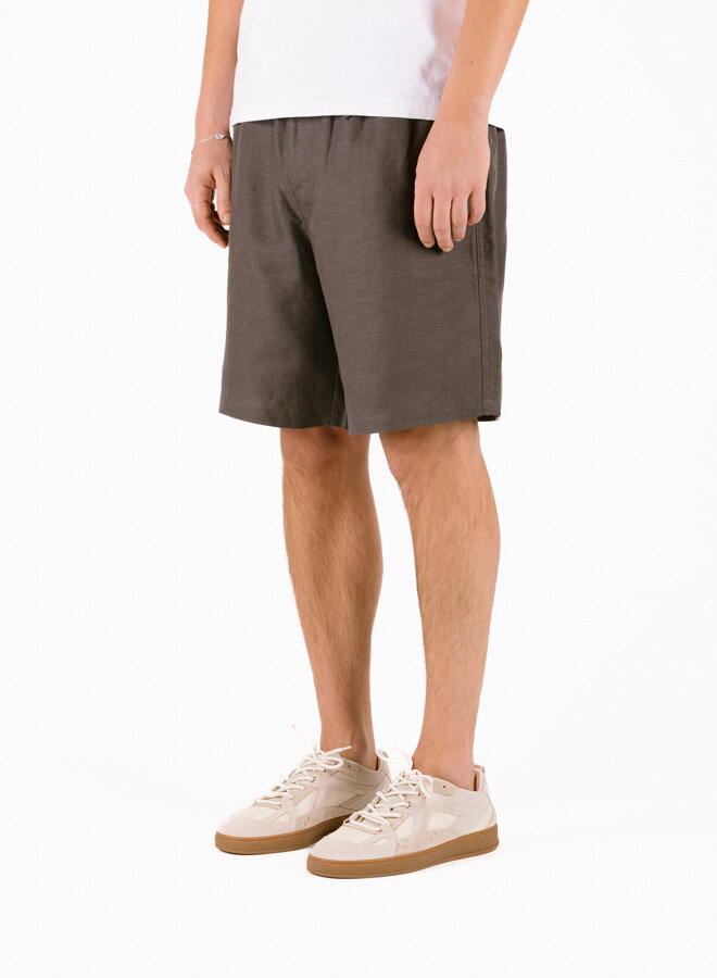 Linen Blend Short Charcoal