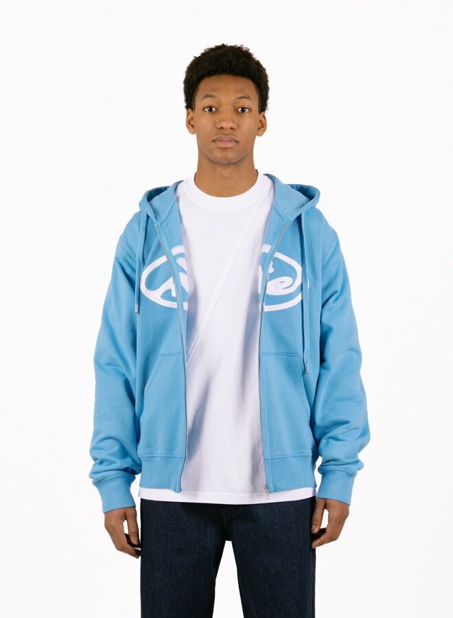Circle Logo Zip Hoodie Blue