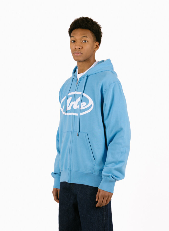 Circle Logo Zip Hoodie Blue