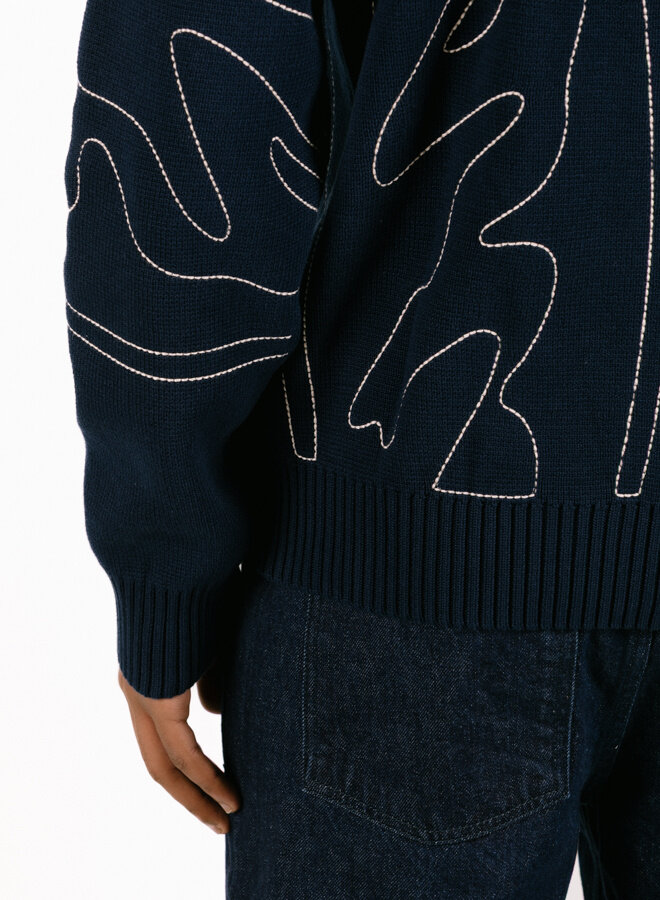 Allover Circle Logo Knit Navy