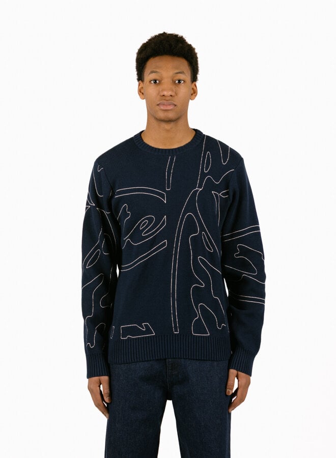 Allover Circle Logo Knit Navy