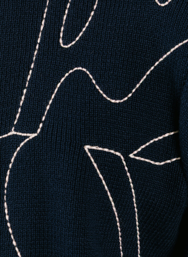 Allover Circle Logo Knit Navy