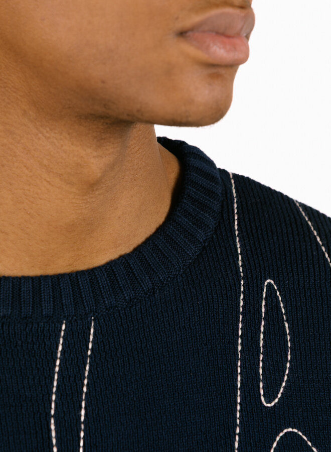 Allover Circle Logo Knit Navy