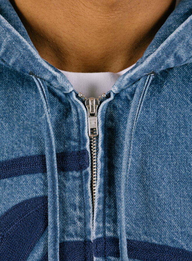 Split Logo Denim Hood Jacket Navy