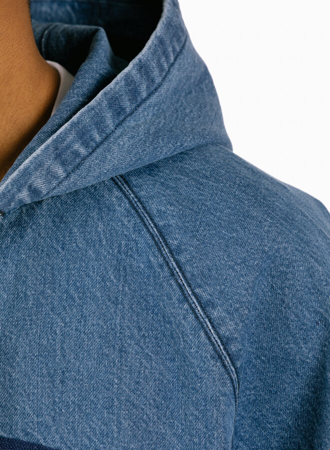 Split Logo Denim Hood Jacket Navy