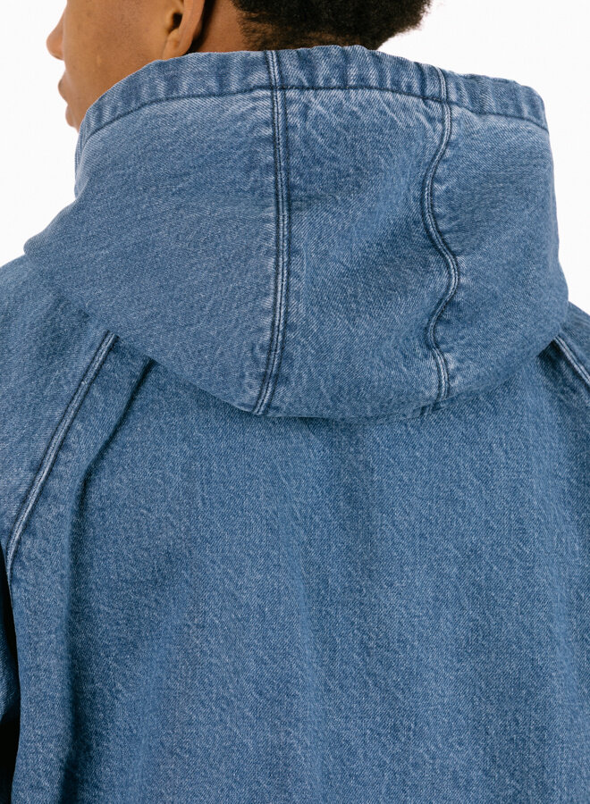 Split Logo Denim Hood Jacket Navy