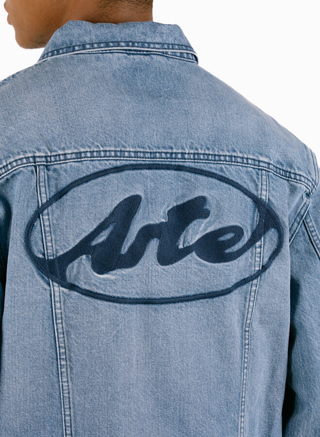 Circle Logo Jeans Jacket Denim Bleach