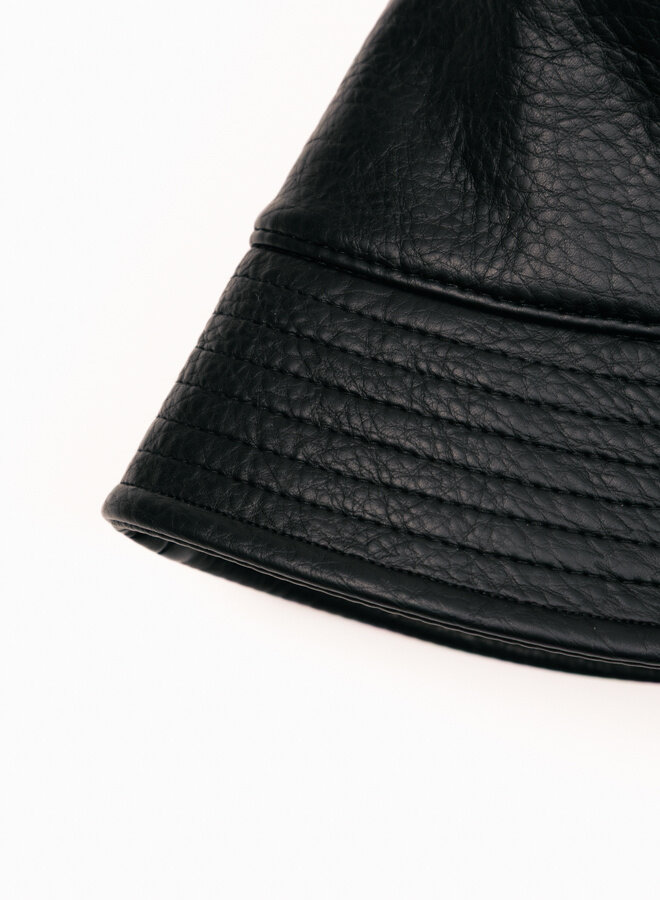 PU Leather Buckethat Black