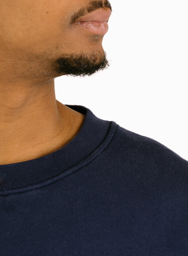 Big Flower Navy Crewneck