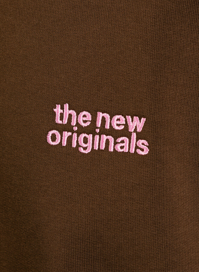 Emblem Half Zip Sweater Potting Soil/Light Pink