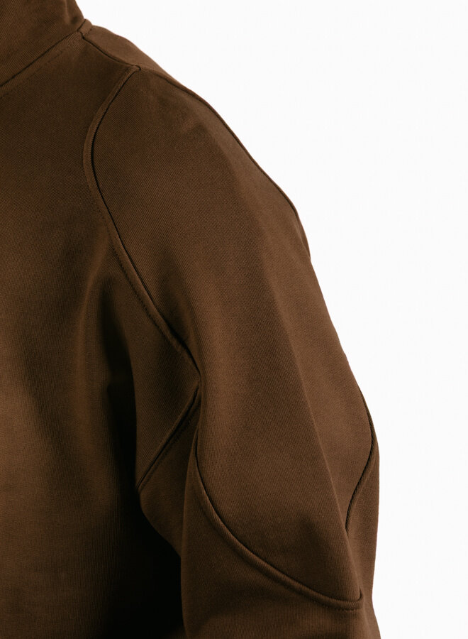 Emblem Half Zip Sweater Potting Soil/Light Pink