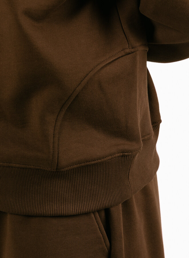 Emblem Half Zip Sweater Potting Soil/Light Pink