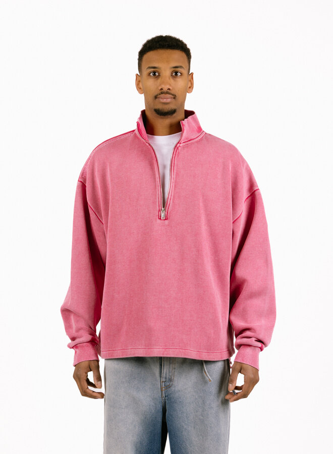 New Amsterdam Surf Association Plate Half-Zip Washed Pink