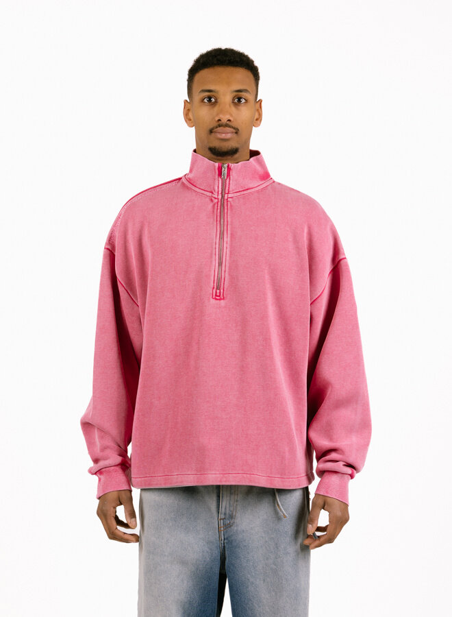 New Amsterdam Surf Association Plate Half-Zip Washed Pink
