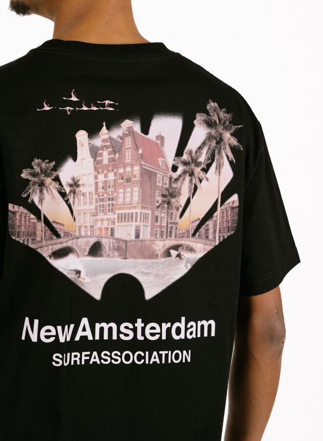New Amsterdam Surf Association Tropical Tee Black
