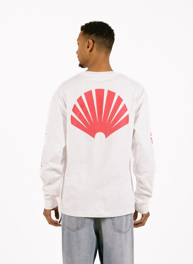 Logo Longsleeve Washed White / Deep Red