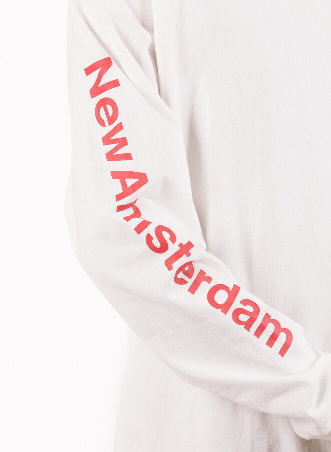 Logo Longsleeve Washed White / Deep Red