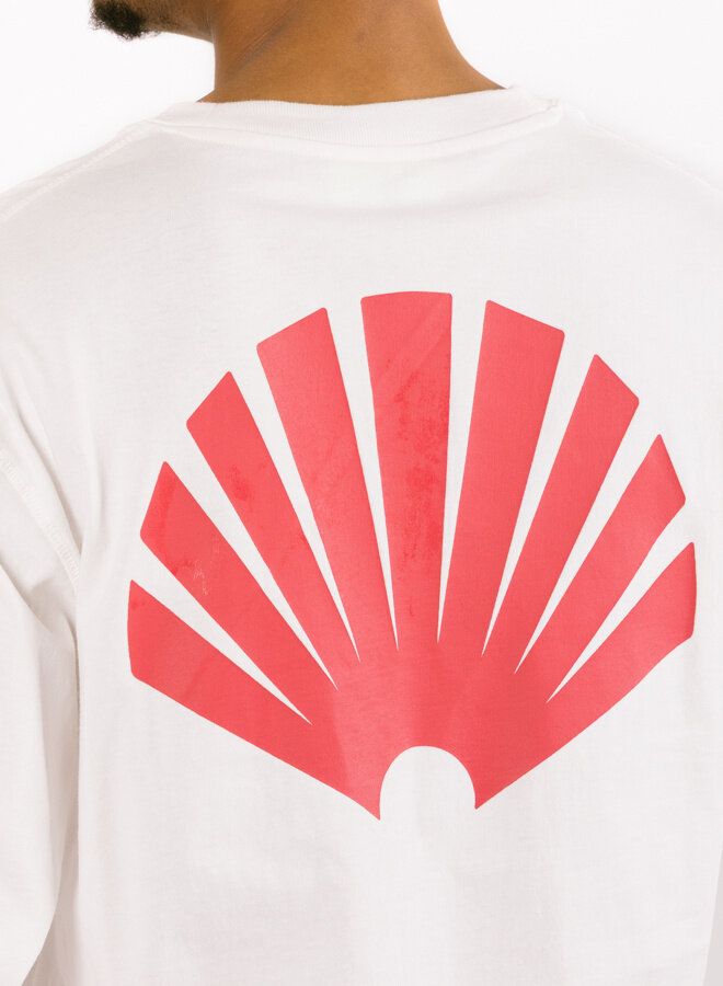 Logo Longsleeve Washed White / Deep Red