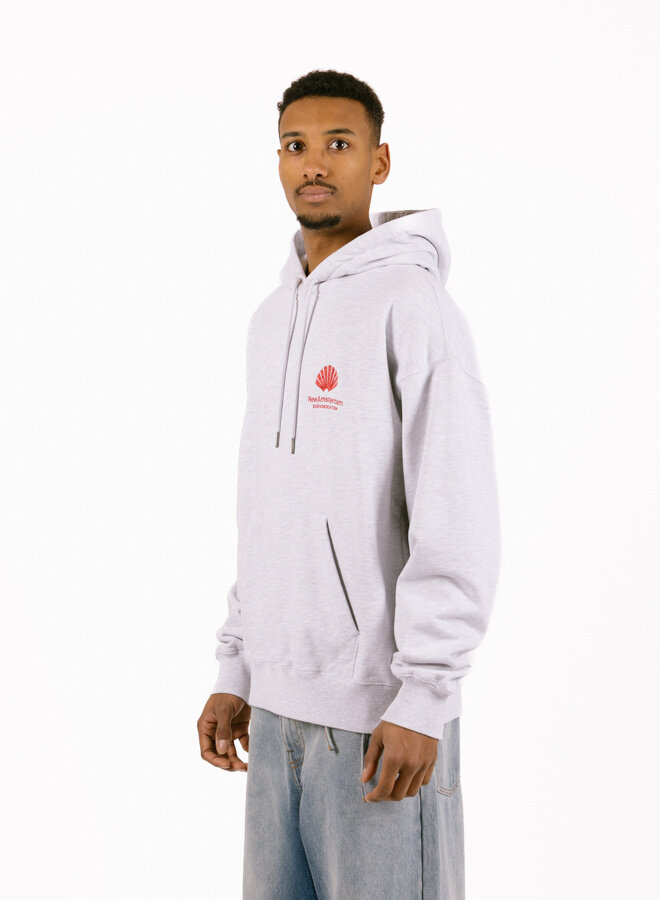 New Amsterdam Surf Association Logo Hoodie Ash / Poppy Red